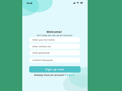 Sign Up Page graphic design green sign up page teal blue ui
