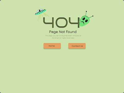 404 Page alien error 404 page graphic design green ufo ui