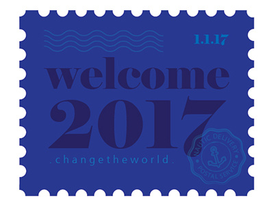 Nautic delivery stamp 2017 2017 blue composition delivery nautic nautic delivery new year stamp tipographic type welcome