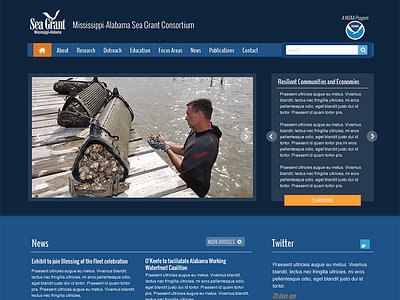 MASGC Home Page - Blue environmental non profit website