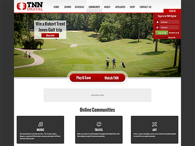 TNN Digital Design homepage ui ux website