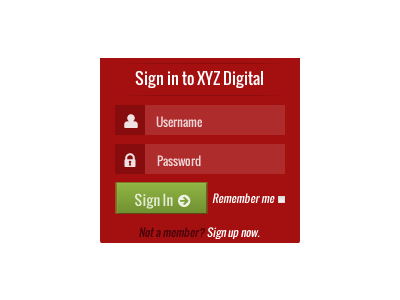 Sign-in to XYZ Digital form log in login member sign in