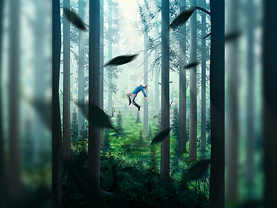 Enchanted Forest digital painting ilustration