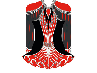 1. dress illustration irish dance swarovski