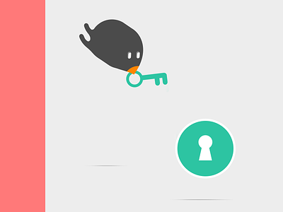 Login Illustration bird illustration key login vector