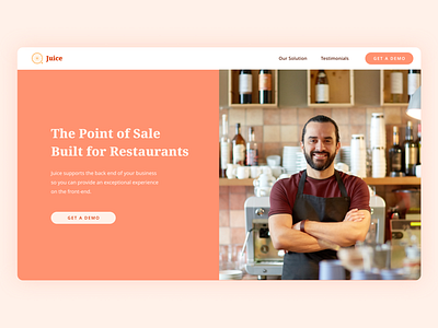 Website: Juice Point of Sale orange point of sale restaurant website