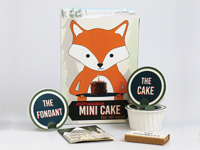 Mini Cake Kit Packaging Design cake children design fox kids kit microwave mini nature packaging wildlife