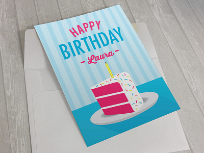 Birthday Card Design birthday blue cake card design pink spring sprinkles