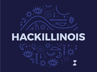 HackIllinois T-shirt Design build dream dreamscape hack hackathon illinois shirt tshirt