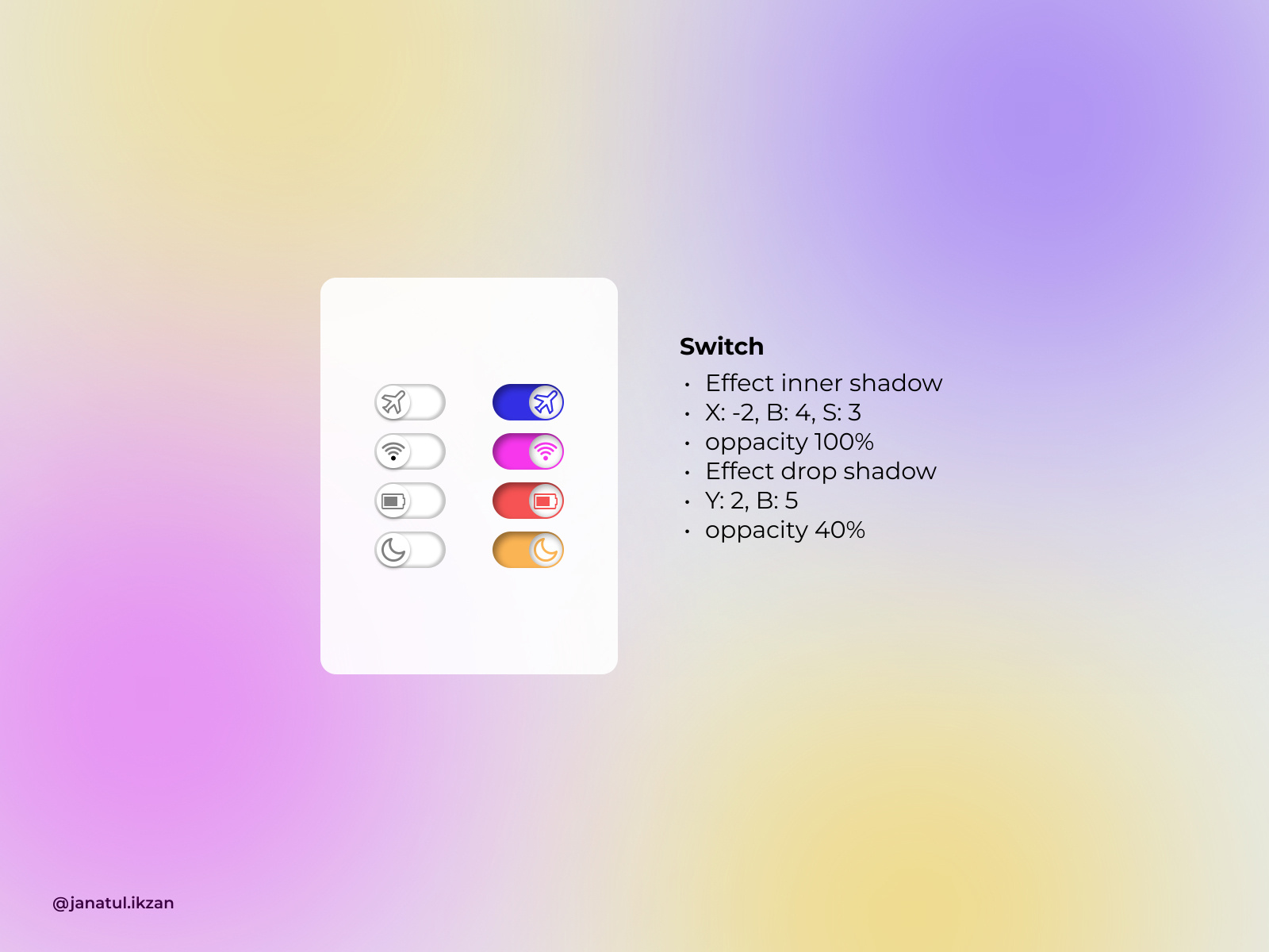 Daily ui On/Off Switch by Janatul Ikzan on Dribbble