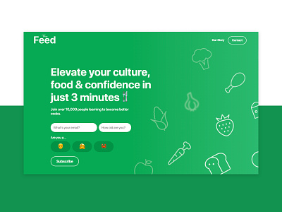 The Feed | Landing Page V1 2d clar design feed flat icon illustration landing logo nic page the typography ui web