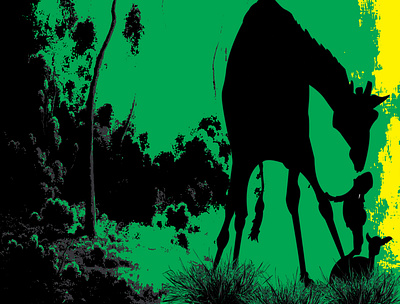 Baby and Camel Digital ART animation digital art illustration vector