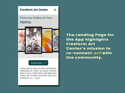 Freeform Art Center App Landing Page app daily ui challenge dailyui design landing page mobile portfolio ui ui design uiux ux ux design