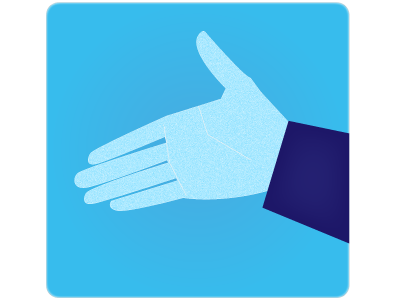 Meet Us - Icon hand handshake icon illustration