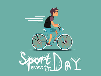 Sport every day art banner creative flat illustration people sport vector web