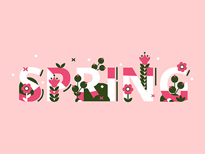 Spring art bloom design draw flat flowers graphic illustration lettering spring vector web