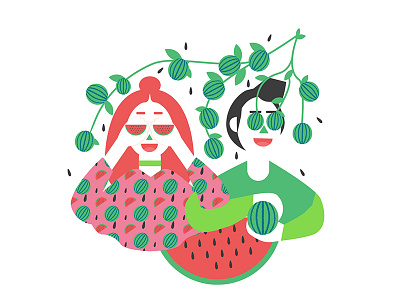 Watermelon art background creative flat fruit funny illustration illustrator pattern seamless style watermelon