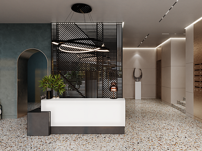 Mitte lobby 3d architecture design interior luxury render