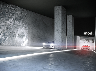 Parking 3d architecture design interior luxury render