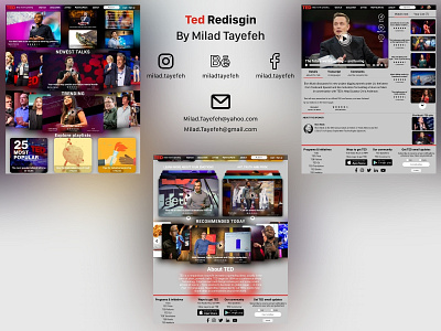 Ted Redesign By Milad Tayefeh app design ted ui userexperiance userinterface ux web webdeisgn website