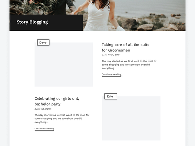 A wedding site with a blog - Day 1 of Daily Design design ui website wedding
