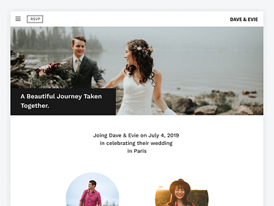 A wedding site with a blog - Day 1 of Daily Design design ui web website wedding