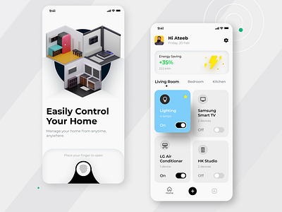 Smart Home Control App app app design app ui home control app mobile app smart app design smart home app ui ui design ux