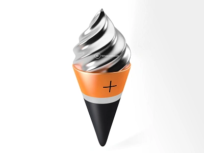 Battery ice cream - Helado Postivo 3d 3dart 3dartist 3dobject 3dscene battery branding cesartorres digitalart digitalartist formula creativa formulacreativa icecream modeling render rendering