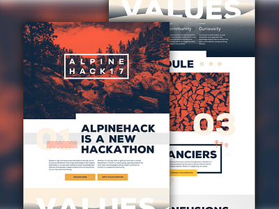 AlpineHack '17 Landing Page adventure college colorado forest futuristic hack hackathon landing mountain nature outdoors page