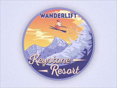 Wanderlift to Keystone Resort Sticker badge colorado illustration lift mountain retro ski snow sticker sunset vintage