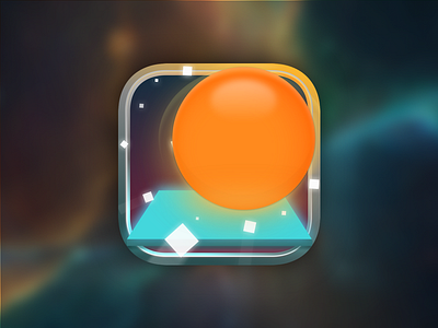 Platformer App Icon ball bit bounce bright glow icon ios jump retro shiny sketch space