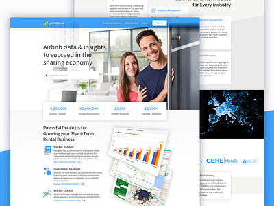 Airdna Landing Page air apartment colorado data estate float global layer light real testimonial