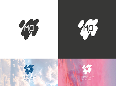 MariArt logo brush graphic design illustrator logo sky