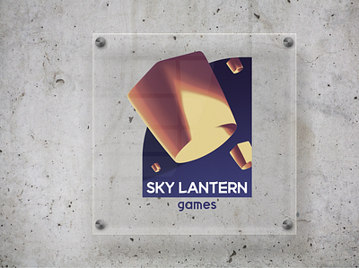 Logo for game company "Sky lantern games" game graphic design illustration logo
