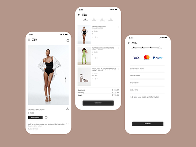 Redesigned Zara Checkout app branding dailyui design ui ux zara