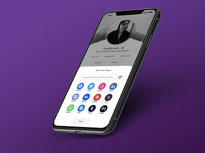 Social Share app dailyui design graphic design ui ux