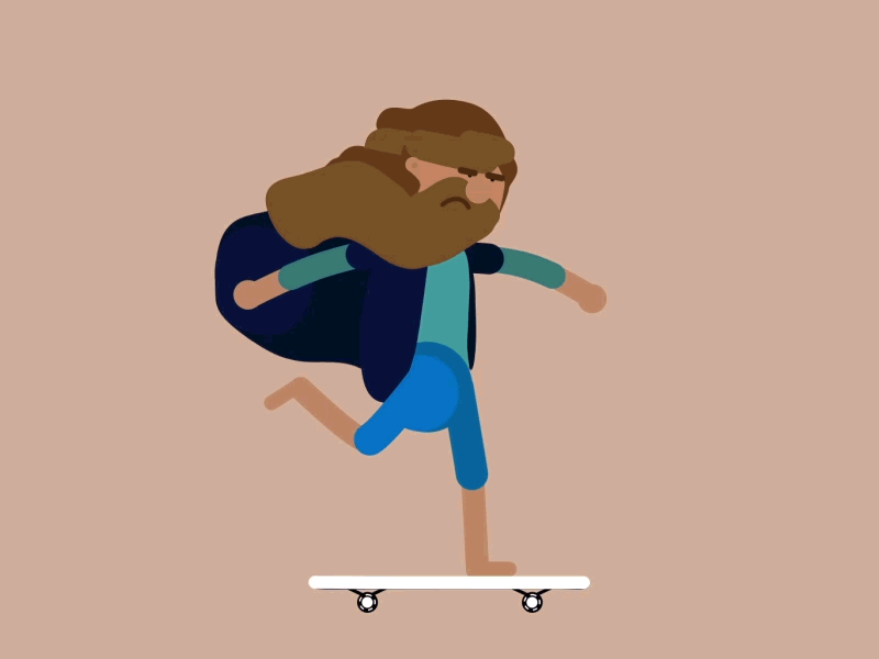 Skating Man 2d animation character design gif graphics illustrations motion rig rubberhose skating