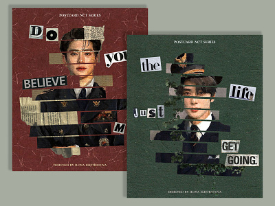 NCT postcards (collage style). art collage graphic design postcard