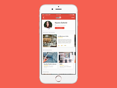 100 Days of UI - User Profile (Yelp Redesign) 100 days of ui daily ui interaction design mobile principle prototyping redesign ui design yelp yelp redesign