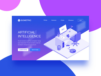 Isometric Landing Page iso isometric landing ui web