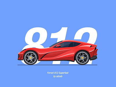 Ferrari 812 Superfast ai car ferrari icon illustrator sketch