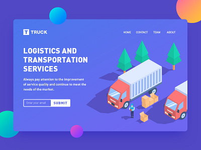 Logistics and transportation services - landing page