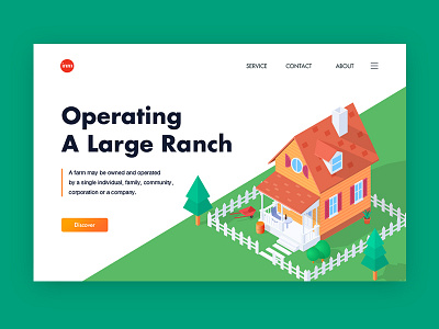 Farm concept design - Landing ai concept farm green house illustration iso isometric landing tree ui