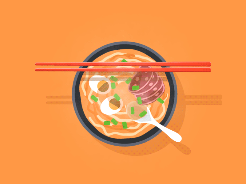a bowl of hot noodles