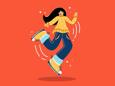 Jump for Joy character character design illustration jumping minimal shoes vector