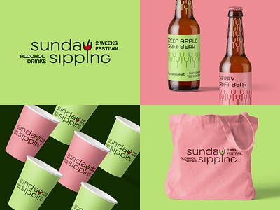 Sunday Sipping brand identity branding design graphic design logo vector