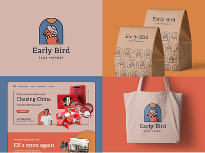 Early Bird: Flea Market Branding brand identity branding character logo design graphic design illustration logo vector