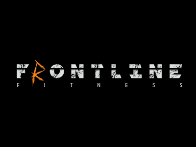 Frontline design fitness gymlogo logo orange strong text