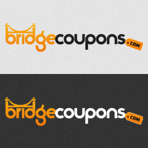 Bridge Coupons black and white bridge coupon logo logo design orange