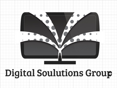 Digital Solutions Group black white digital solution greyscale logo